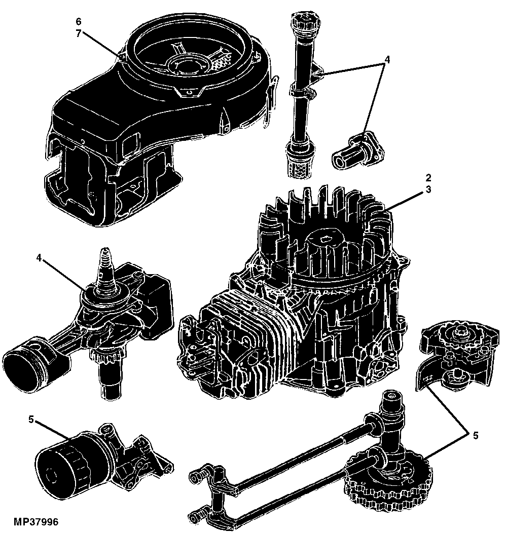 25 ENGINE (240/245 ENGINE SN 124170-) (260/265 ENGINE SN 163400-) AM130363, AM128342