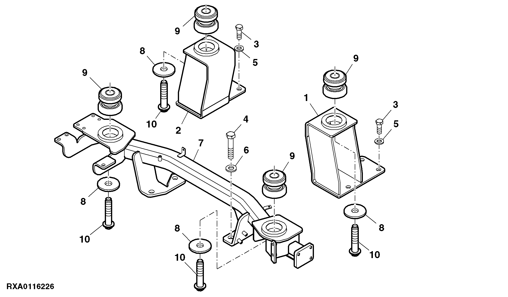 Cab Mounting Parts, Fixed W/ 425 mm Differential Case