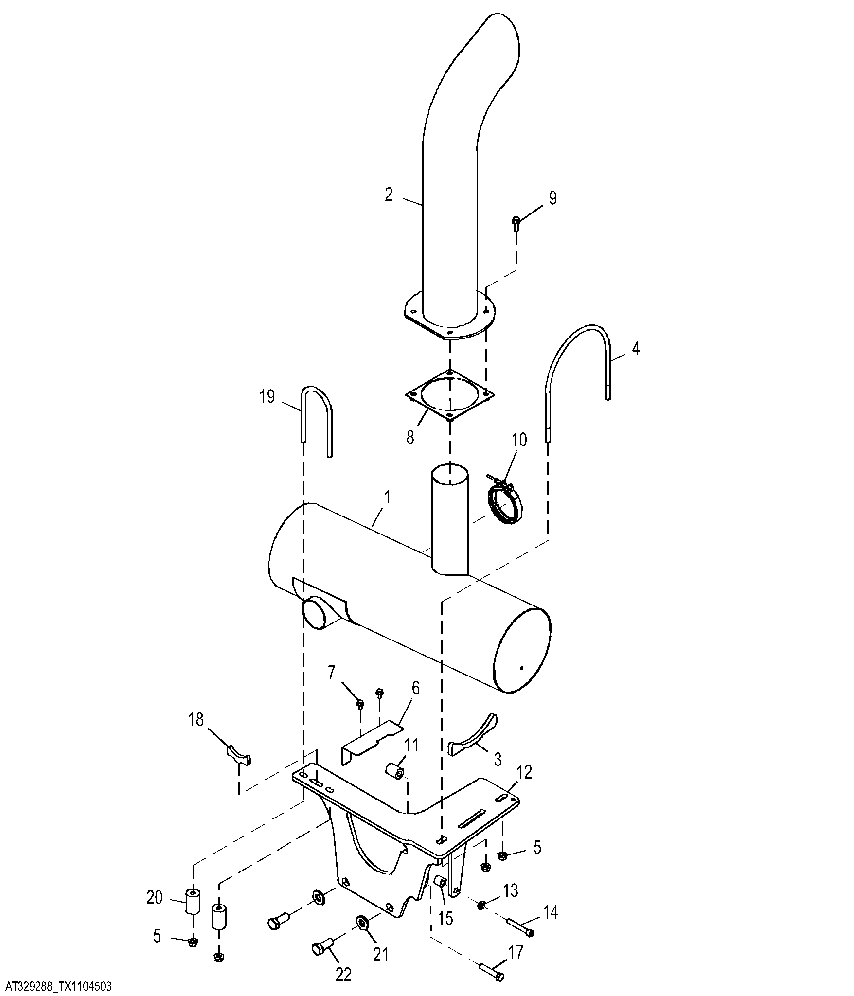 Muffler with Exhaust Stack (Engine 6090HDW03) ( - 634443)