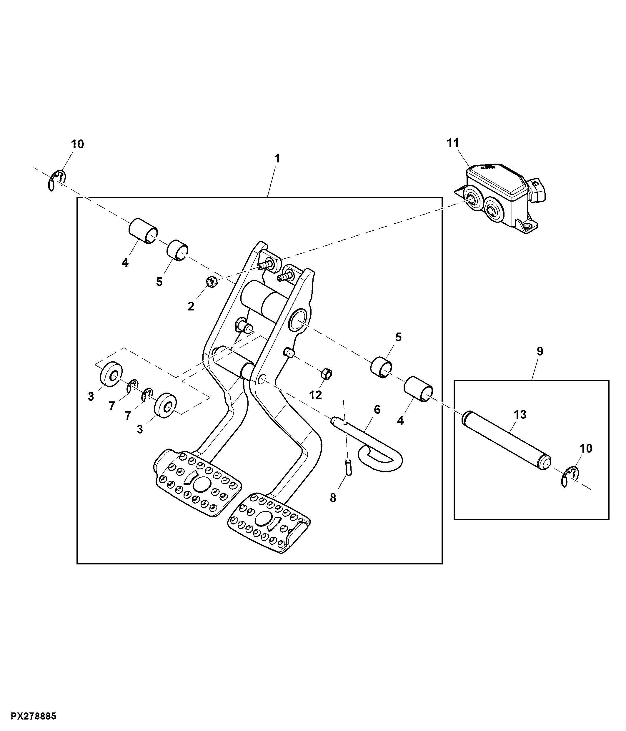 Brake Pedals, Power Fill Brake Valve, W/ Standard Brake Light Switch