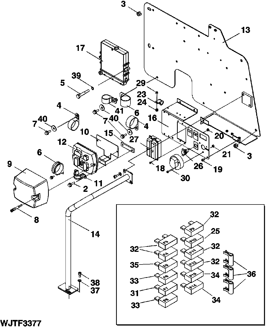 Switch Panel, Fuses and Engine Control Unit