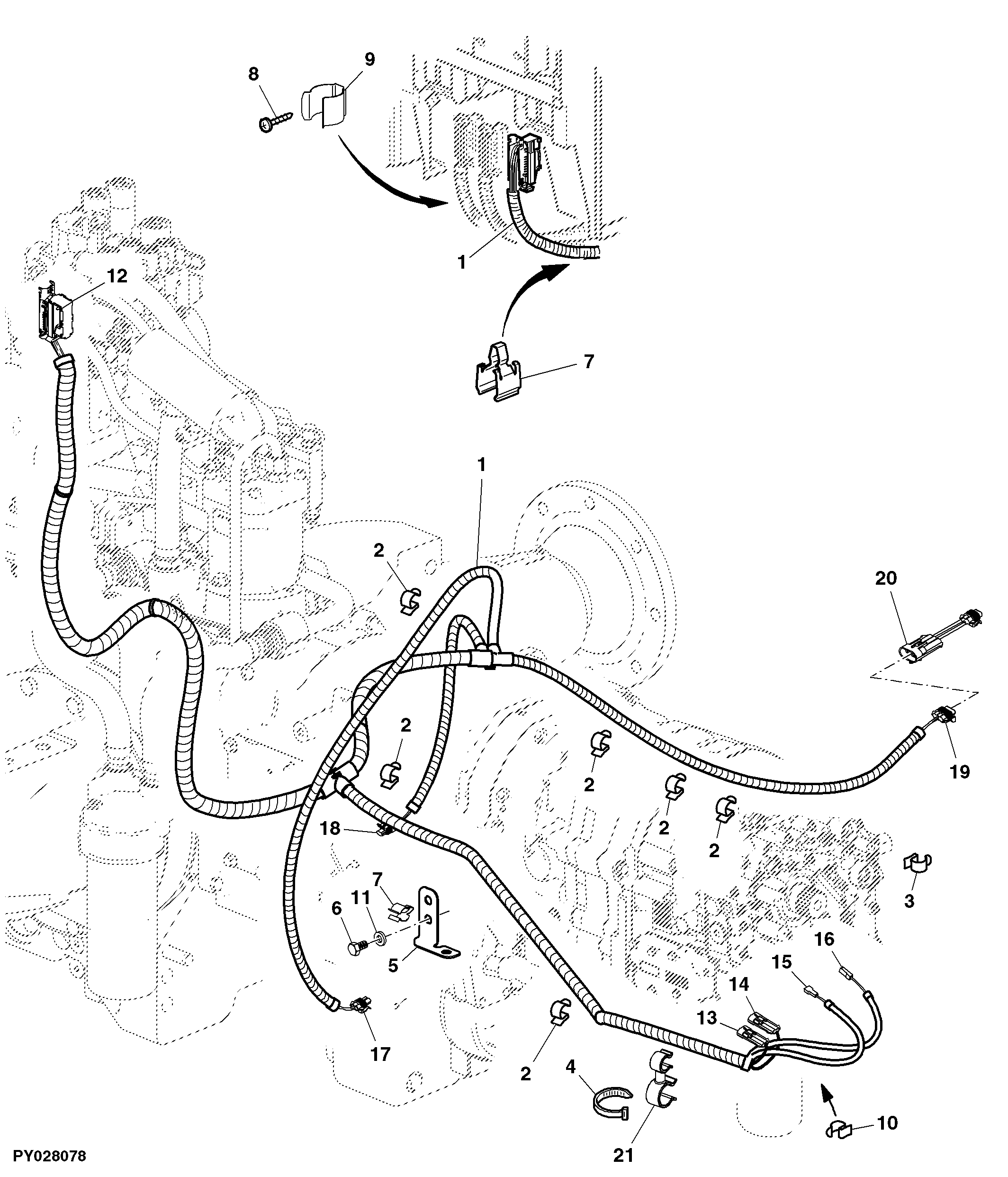 Transmission Harness, Front End Transmission