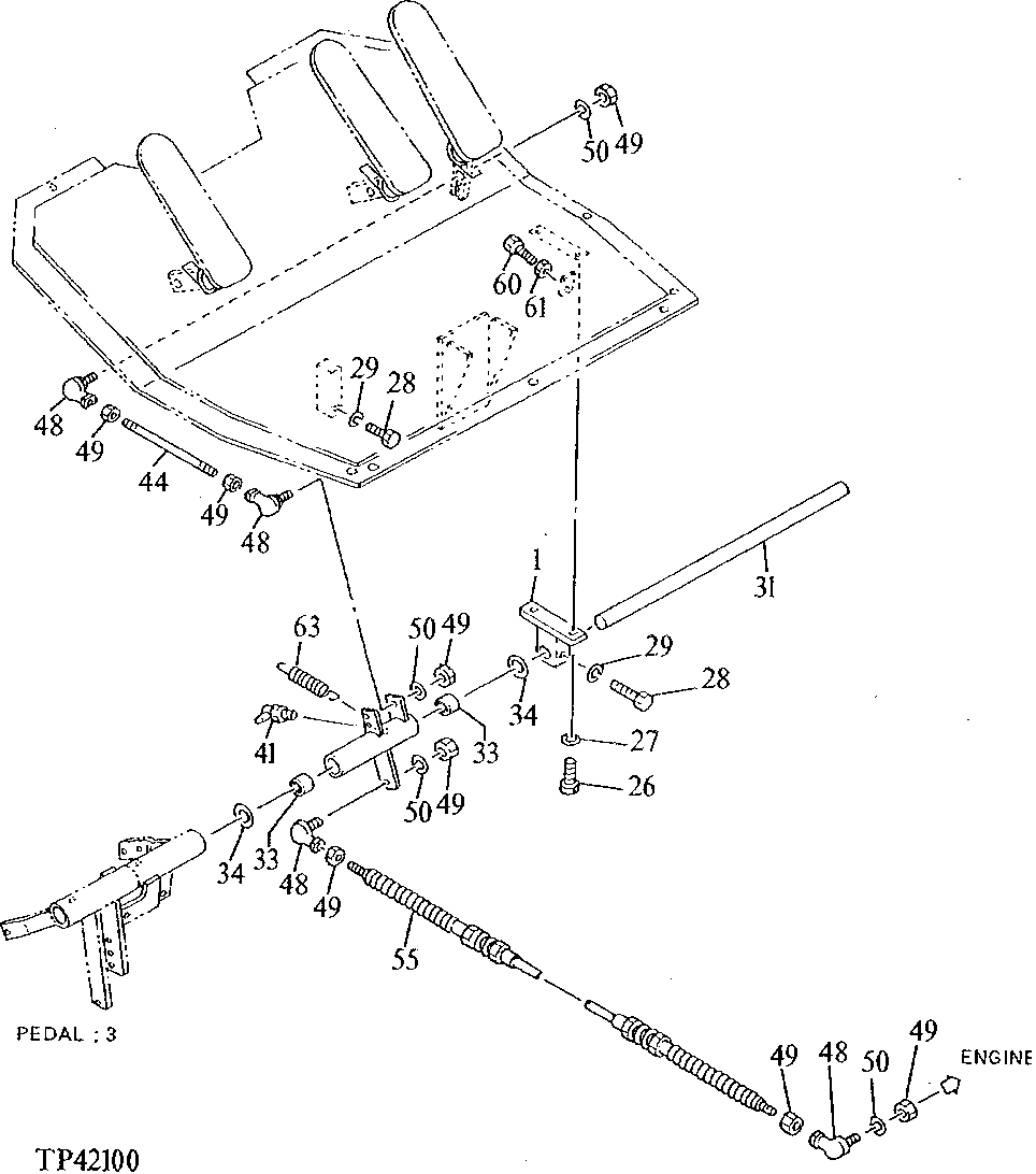 SPEED CONTROL CABLE AND LINKAGE (001062 - )
