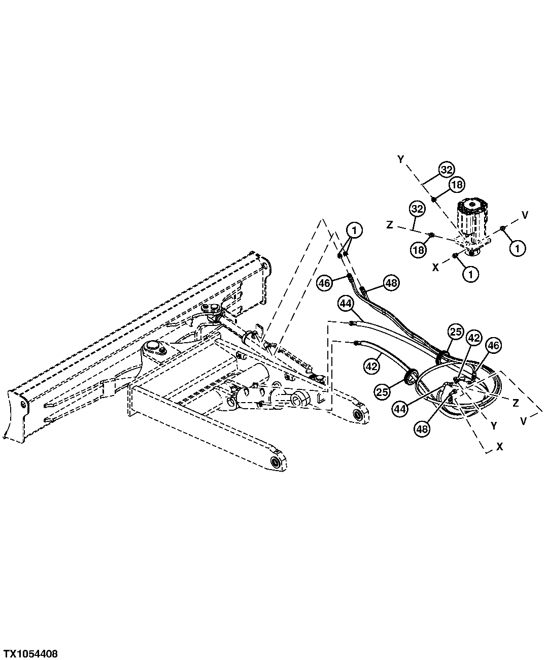 Blade Cylinders Hydraulic Lines (Power Angle Blade)