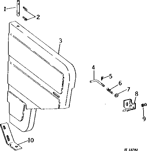 SEPARATOR RIGHT-HAND SHIELD (USED WITH FOUR-ROLLER CRAWLER TRACKS)