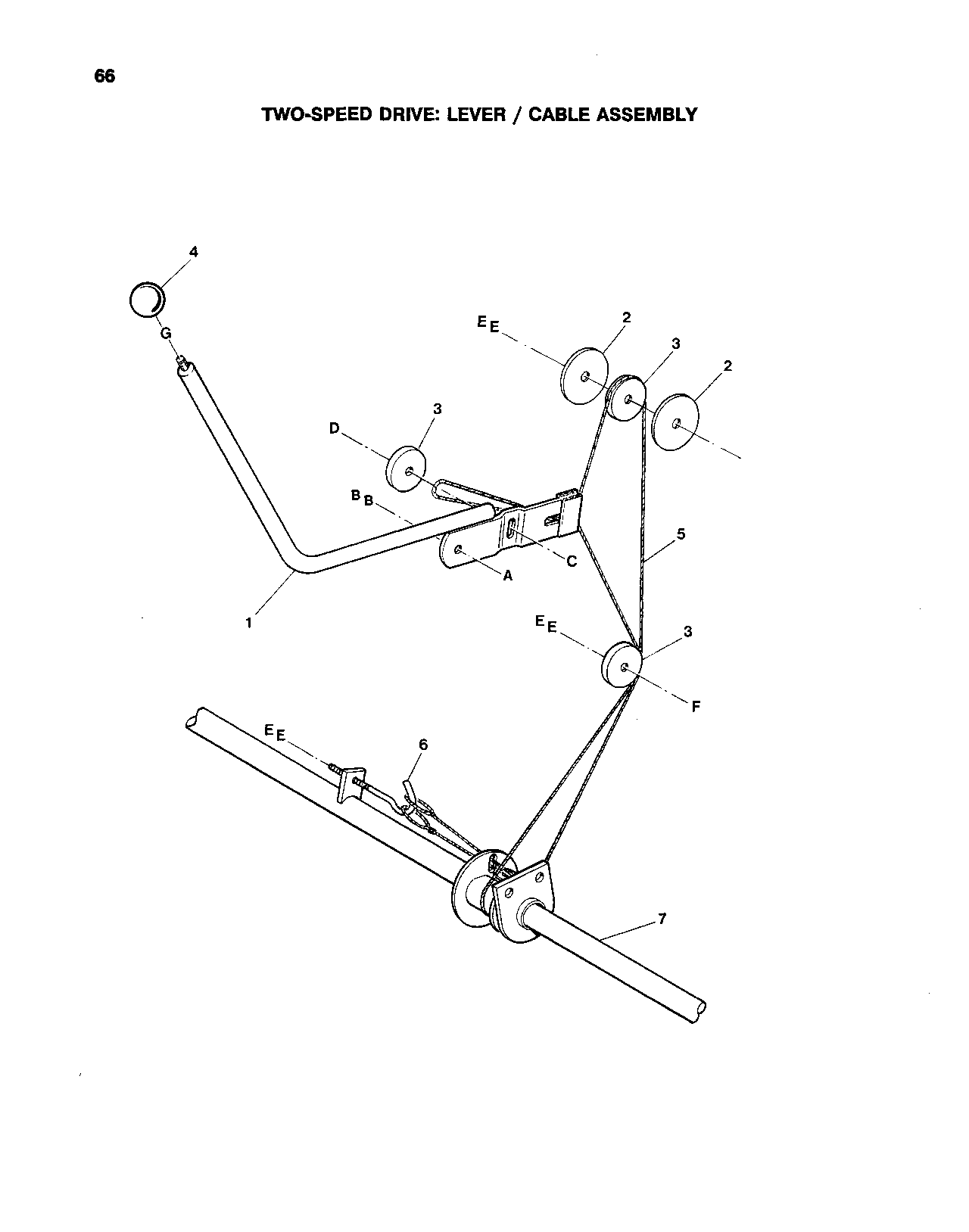 Two-Speed Drive: Lever/Cable Assembly