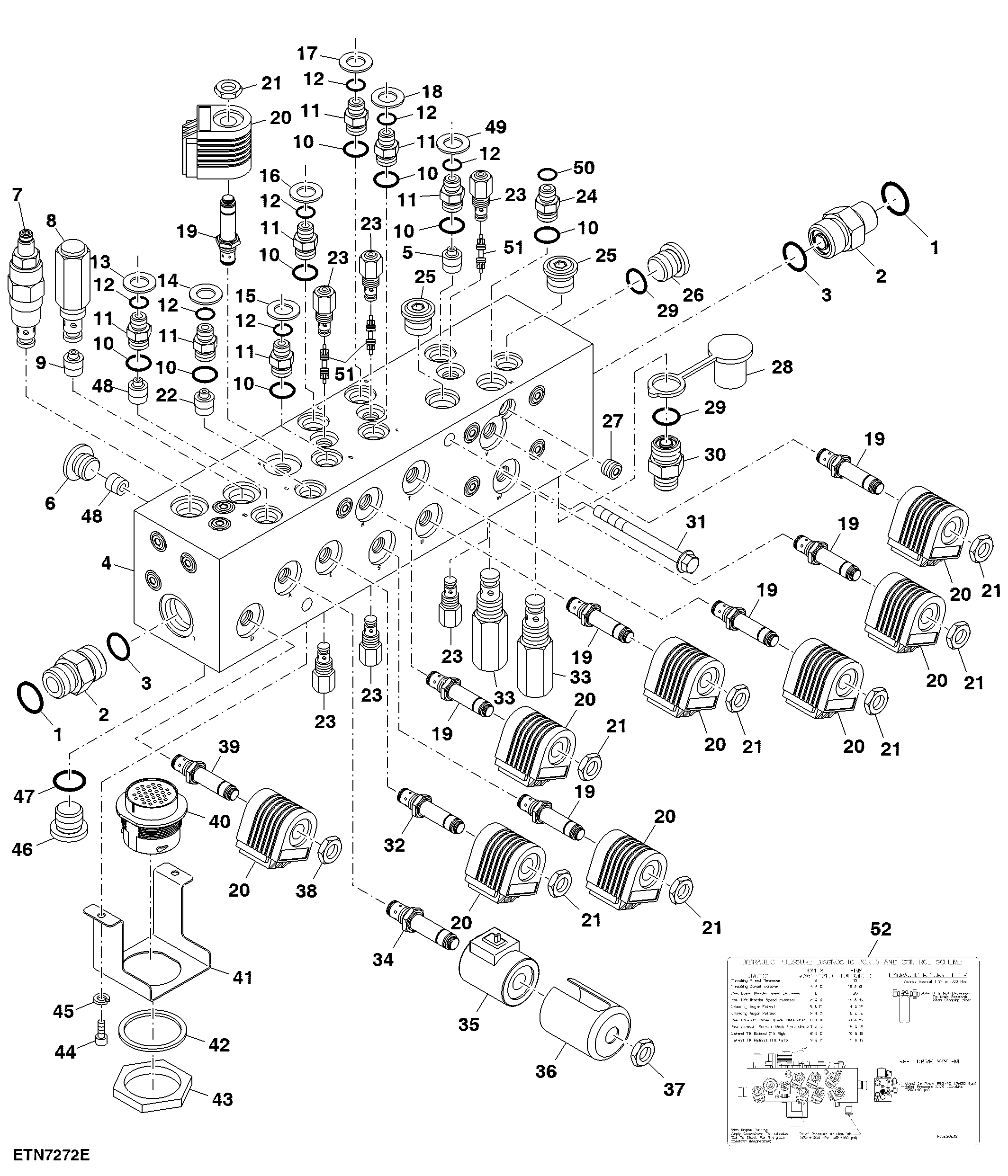 Six Function Hydraulic Valve Stack, W/O Contour Master