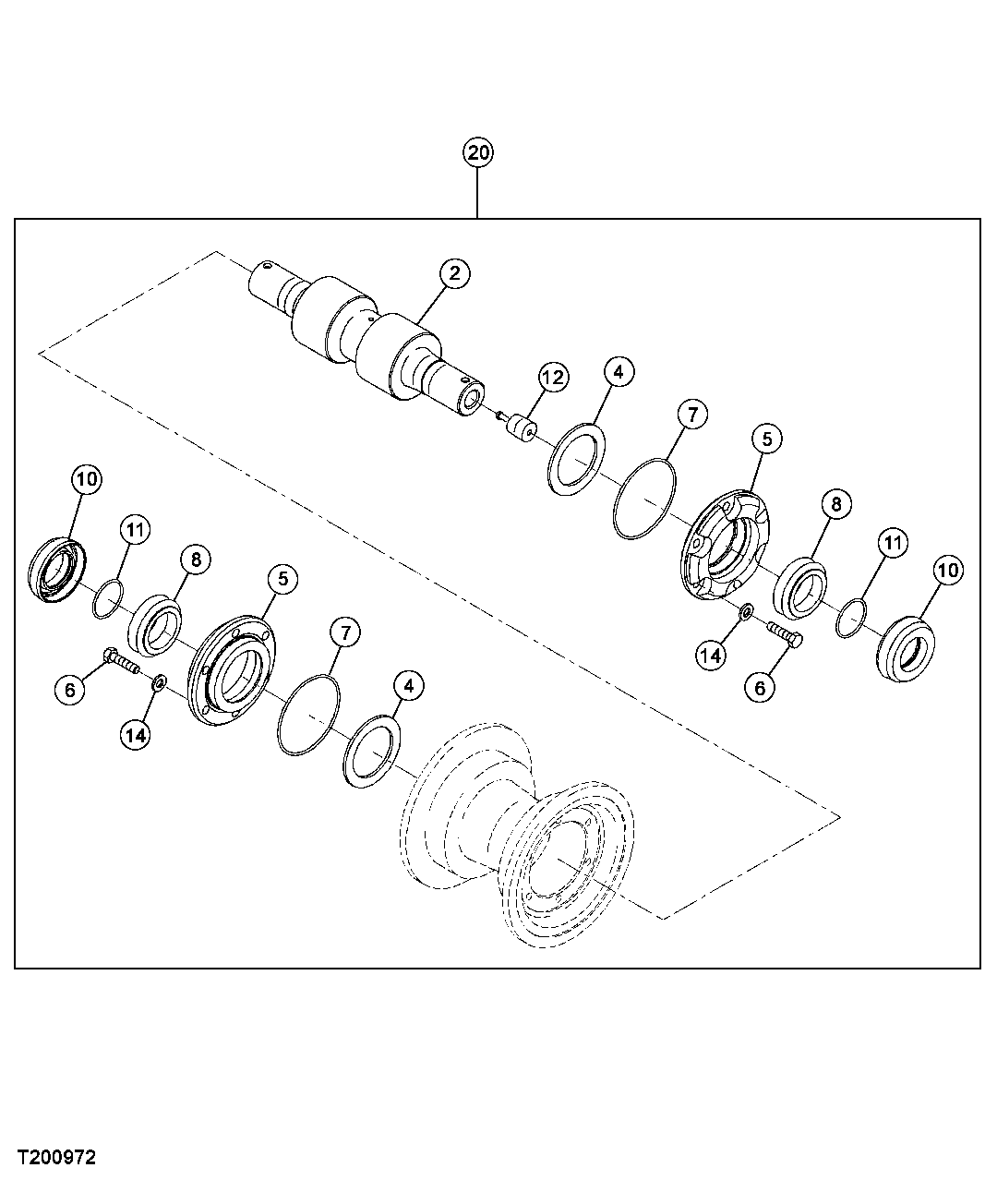 TRACK FLANGE ROLLER AND COMPONENTS (S.N. 005802-)