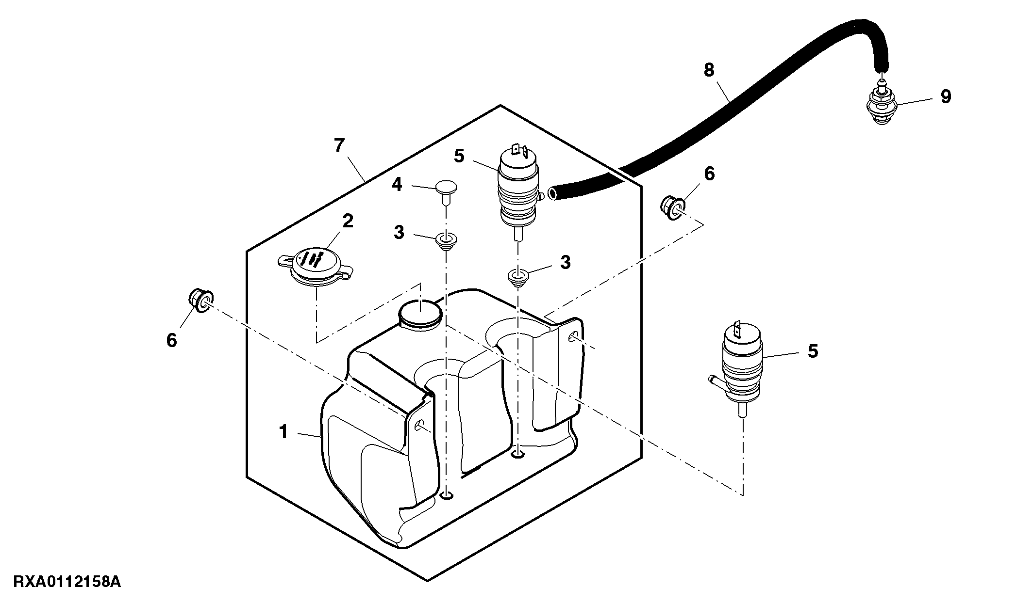 Windshield Washer System With Reservoir And Pump