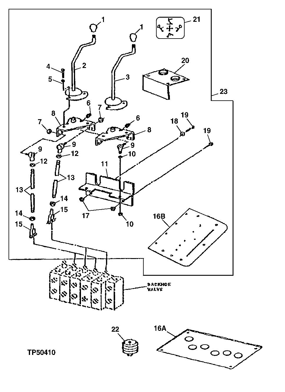 Two Lever Backhoe Controls Kit (For Standard Dipperstick) ( - 801199)