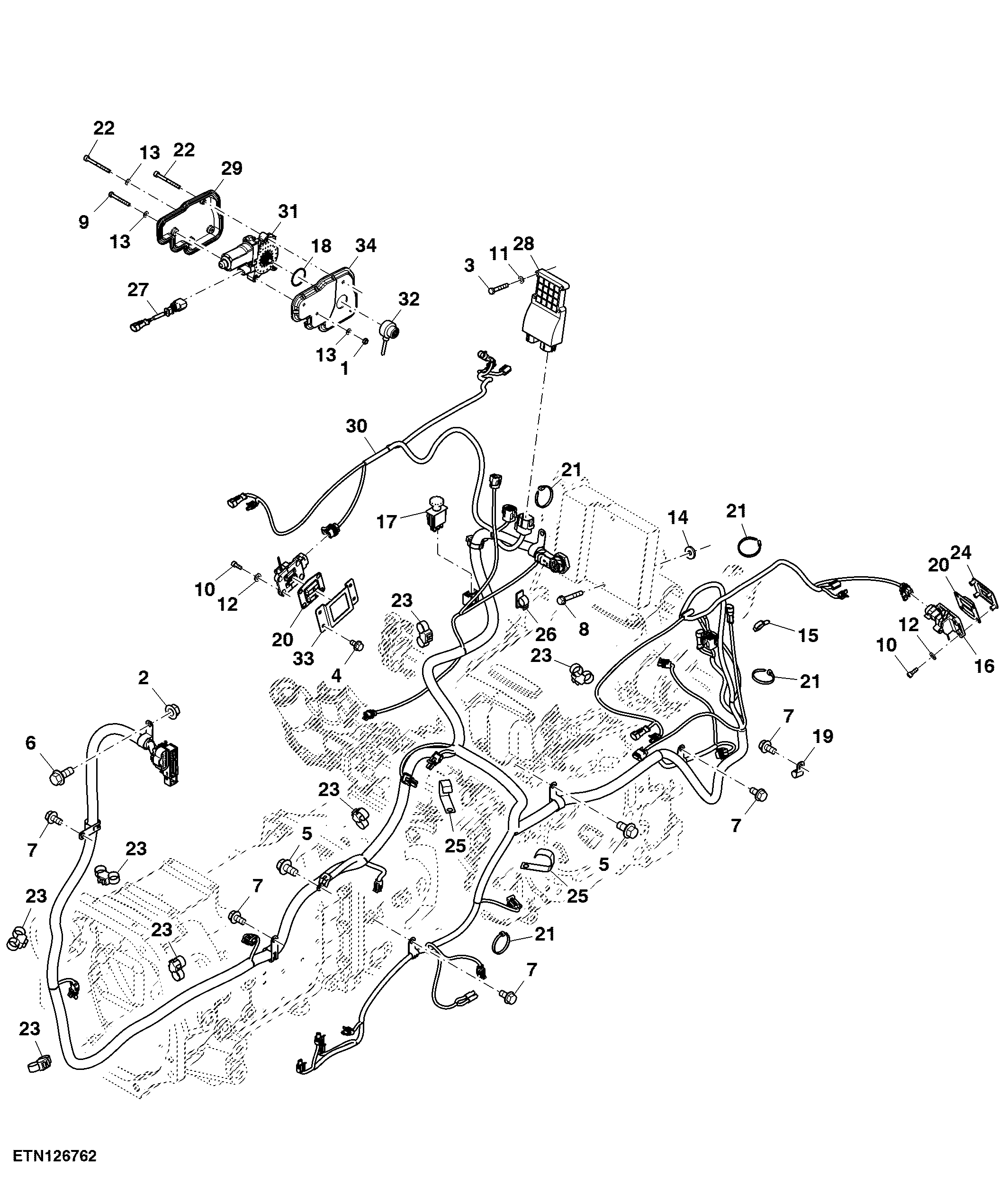 Transmission Harness, IOOS, Secondary Brake