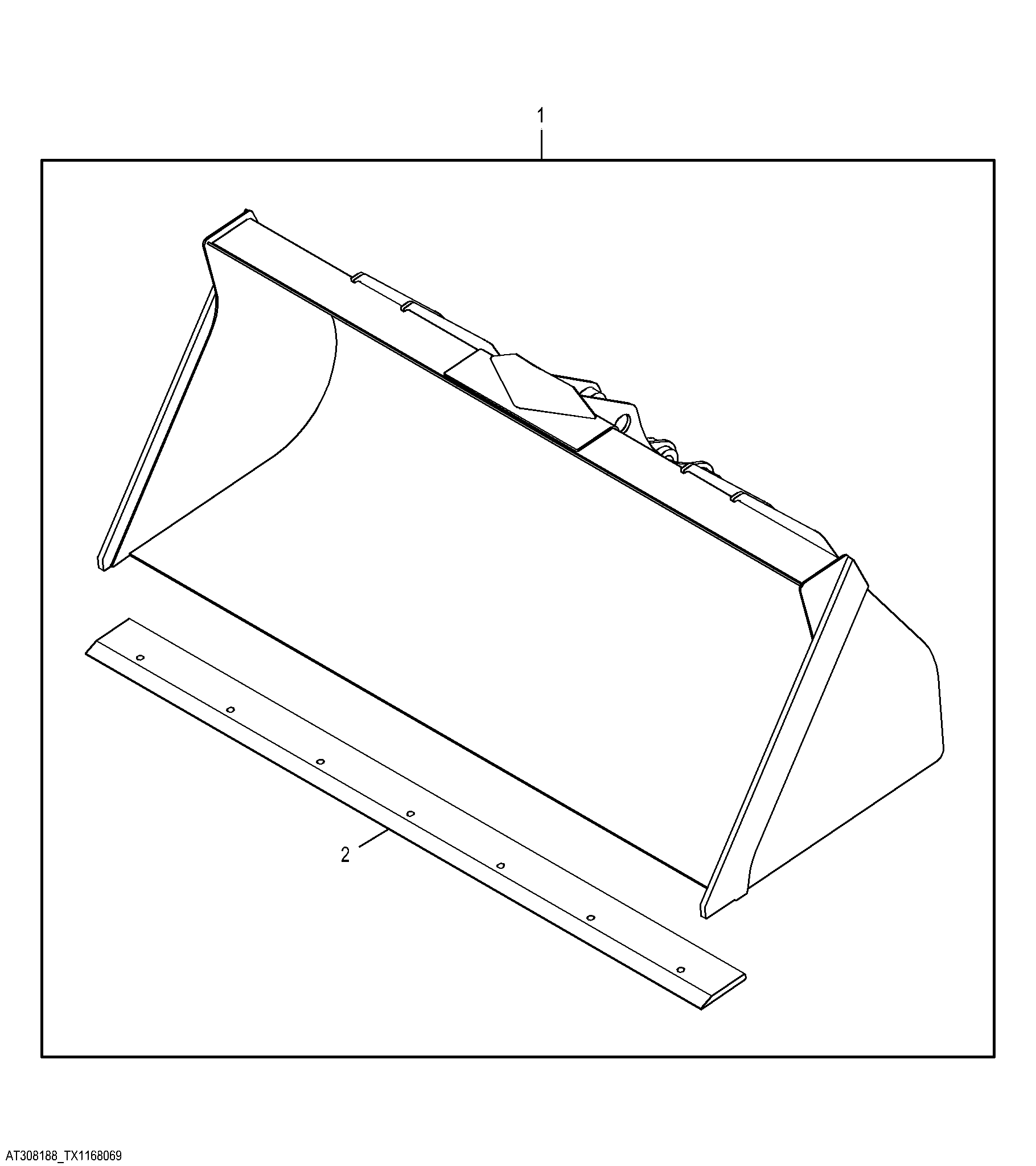 Heavy Duty Loader Bucket Kit (0.90 m³) 1.20 yd³ (2.08 m) (82.00 in)