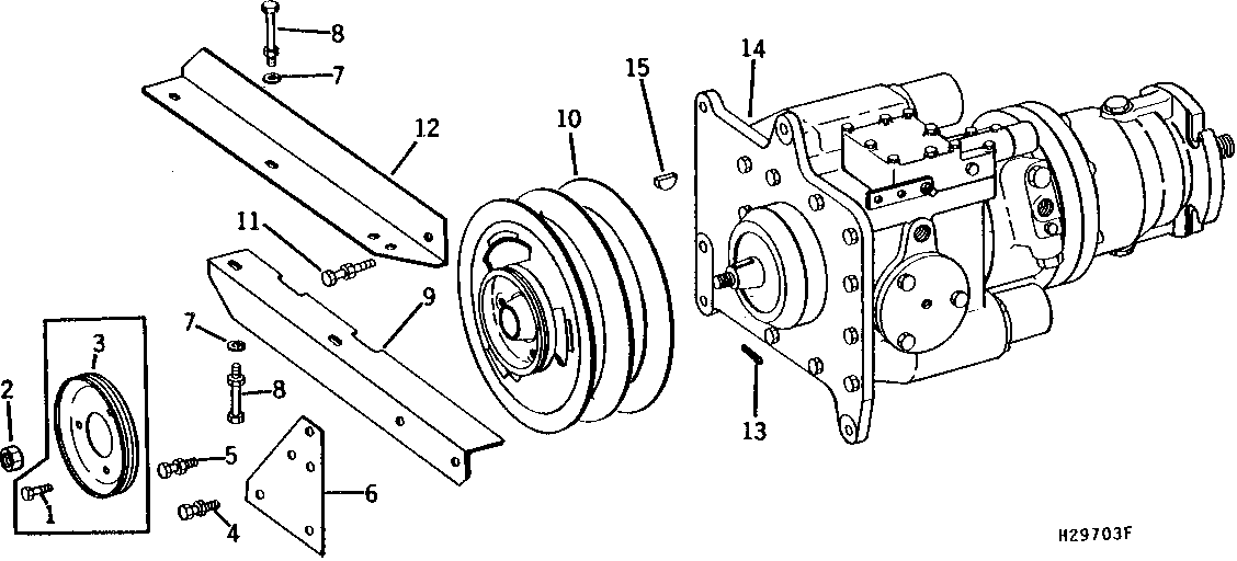 HYDROSTATIC DRIVE UNIT, SUPPORTS AND SHEAVES