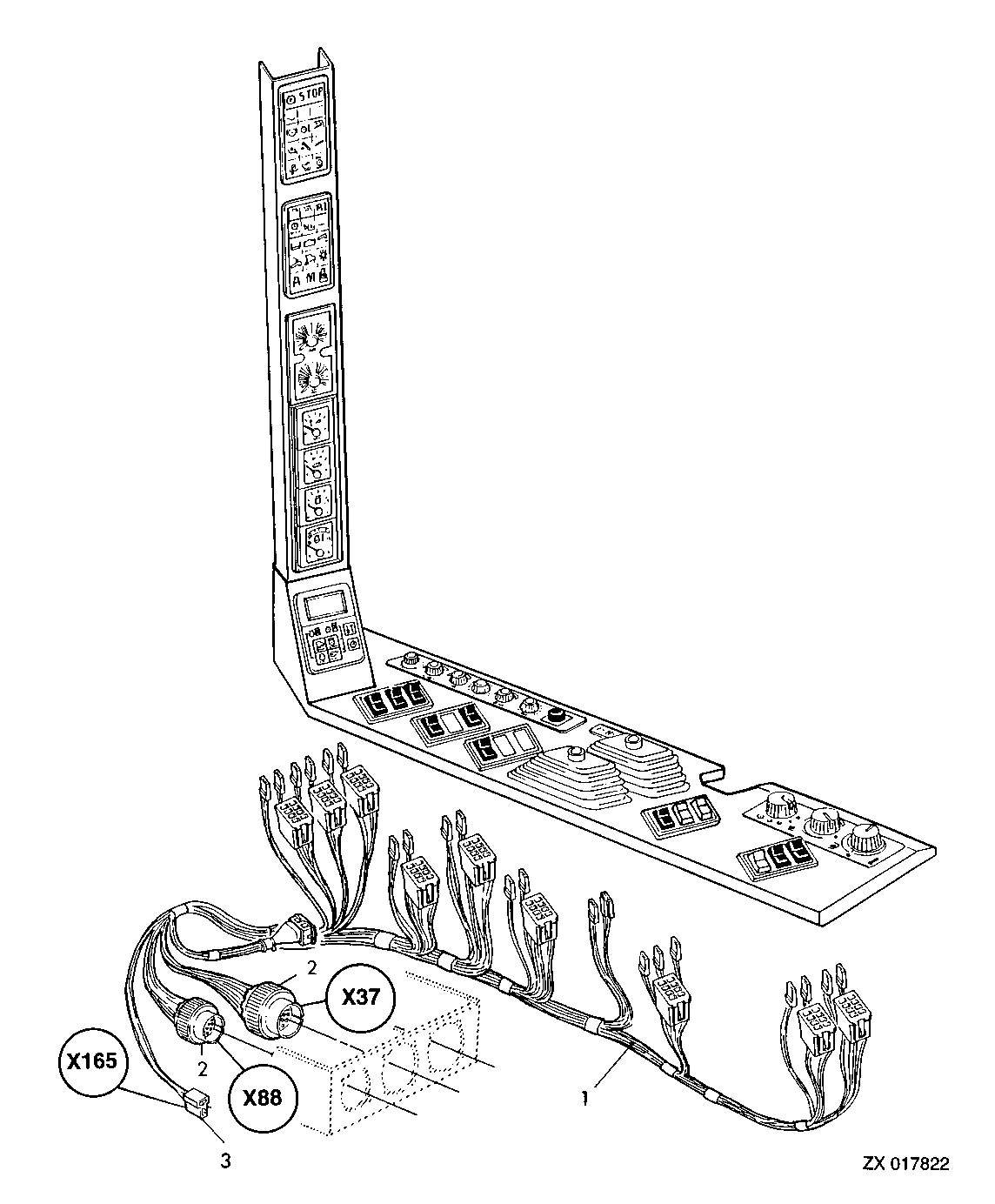 WIRING HARNESS, SWITCH CONSOLE AND INDICATORS