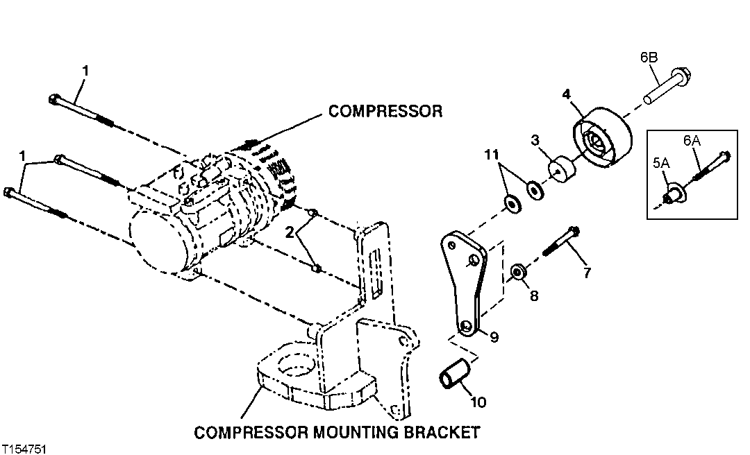 AIR CONDITIONER COMPRESSOR MOUNTING BRACKETS (R134A REFRIGERANT)