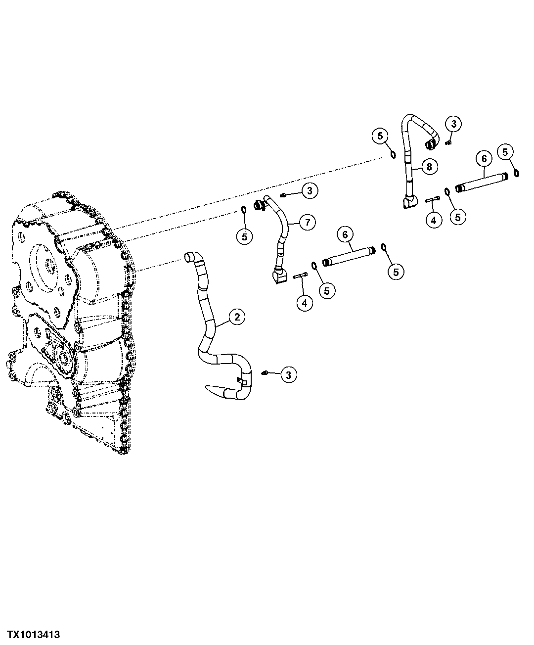 TRANSMISSION INTERNAL OIL LINES (S.N. -619740)