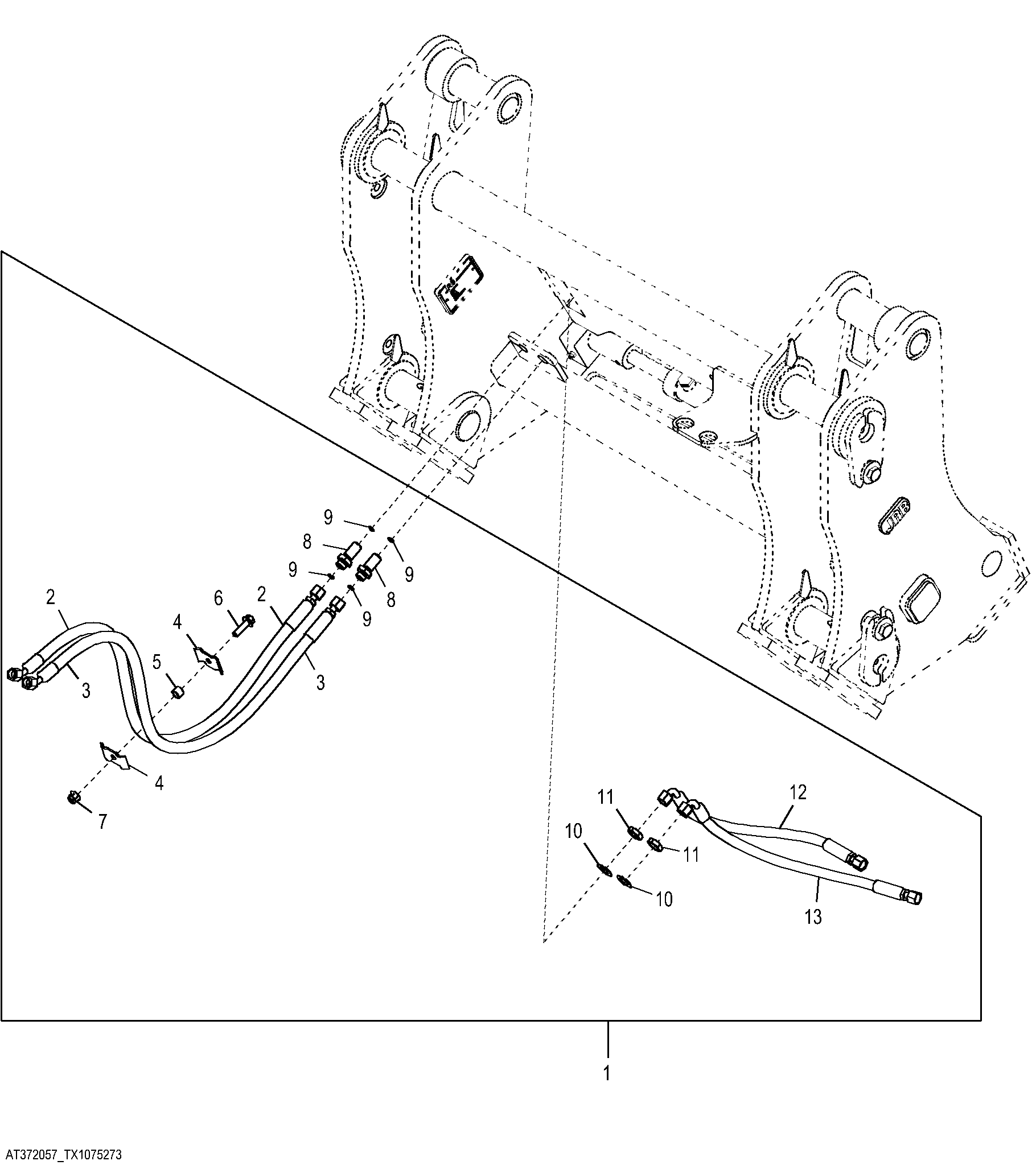 Pin Disconnect Hi-Vis Coupler Hydraulics Kit (Tool Carrier)