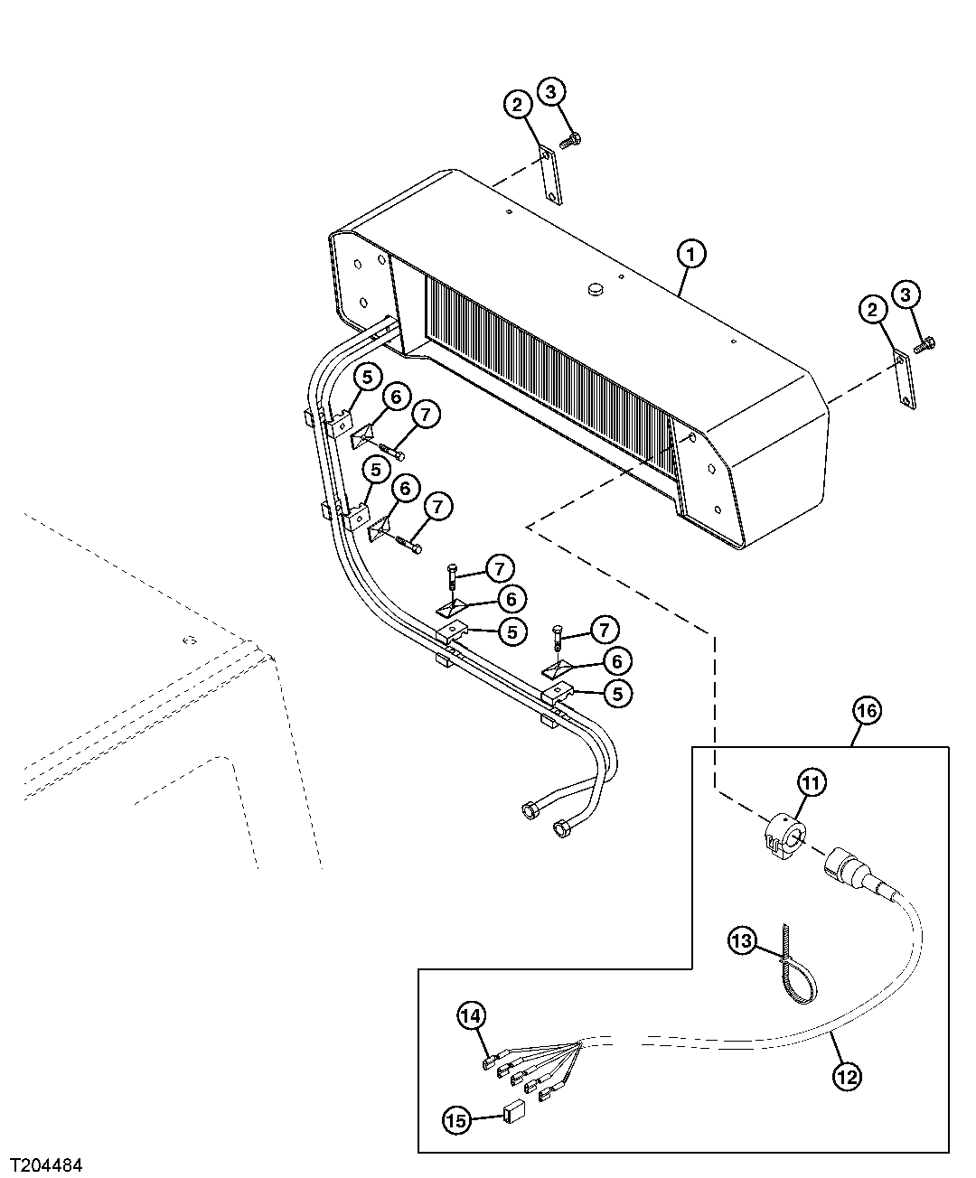 AIR CONTIONING CONDENSER AND WIRING HARNESS