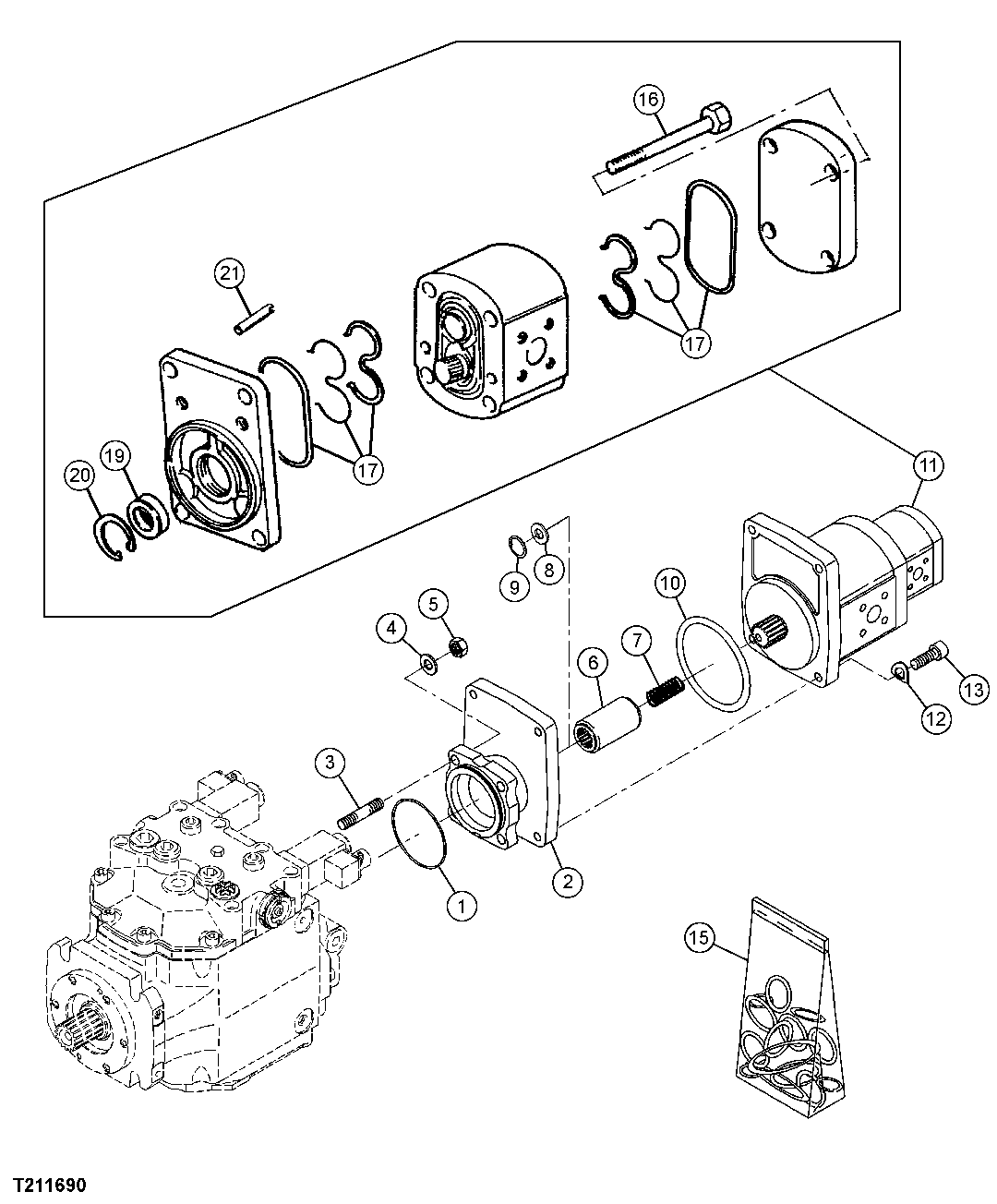 TRANSMISSION HYDROSTATIC CHARGE PUMP MOUNTING (S.N. -006199)
