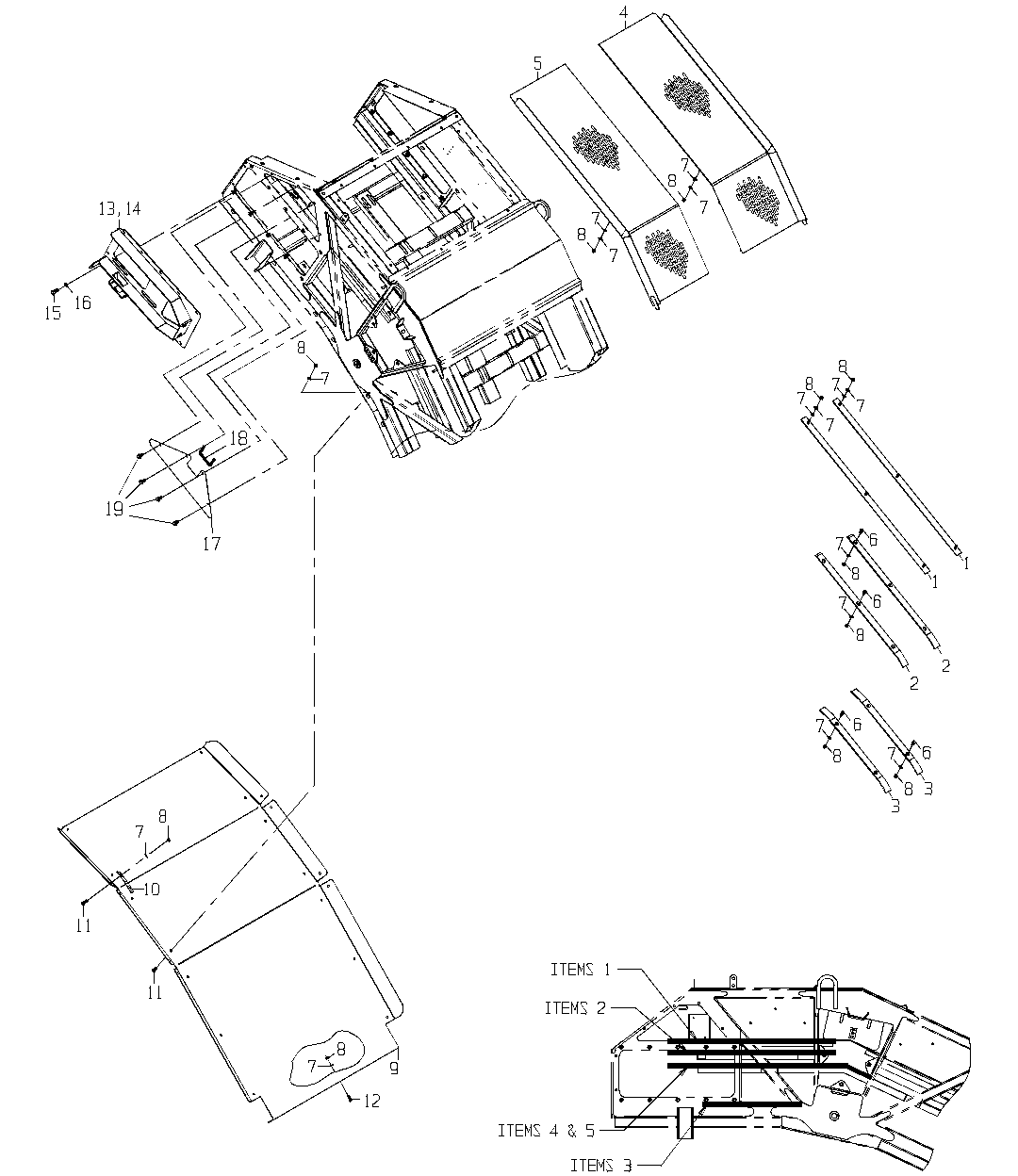 ELEVATOR GP, WEARSTRIP AND FLOOR, UPPER SECTION (OPTION 6500)