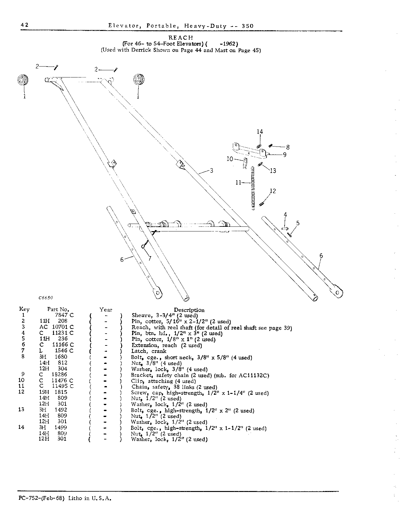 REACHES: For 46- to 54-foot Elevators ( -1963)