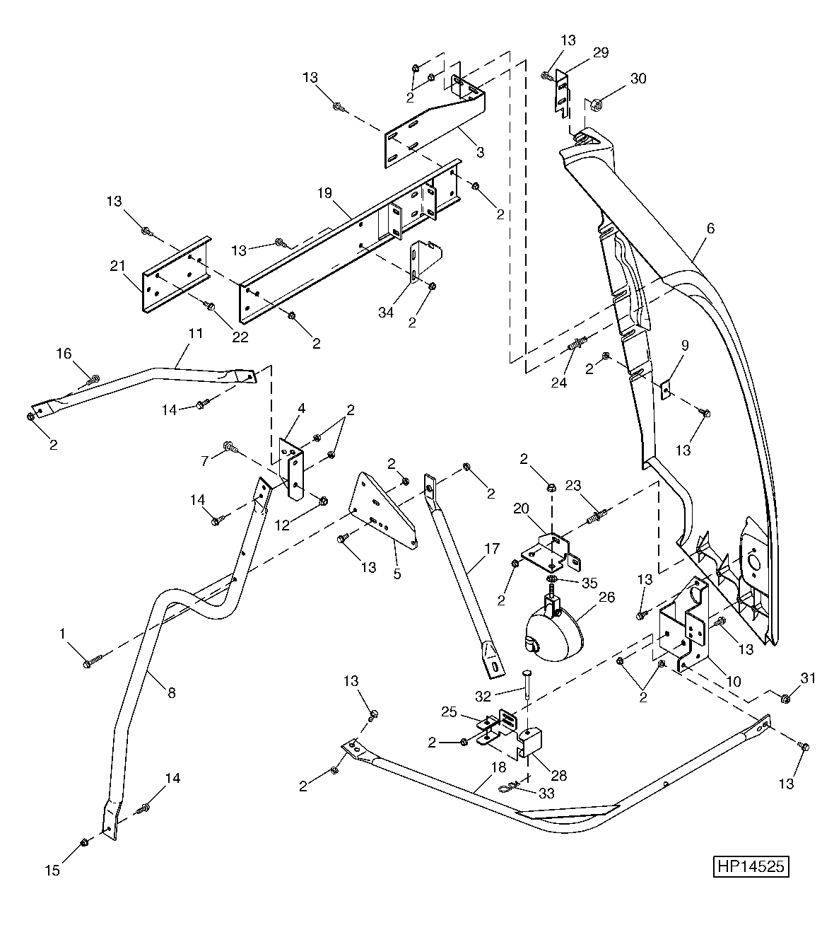 LEFT REAR CORNER PANEL AND REAR LAMP ASSEMBLY