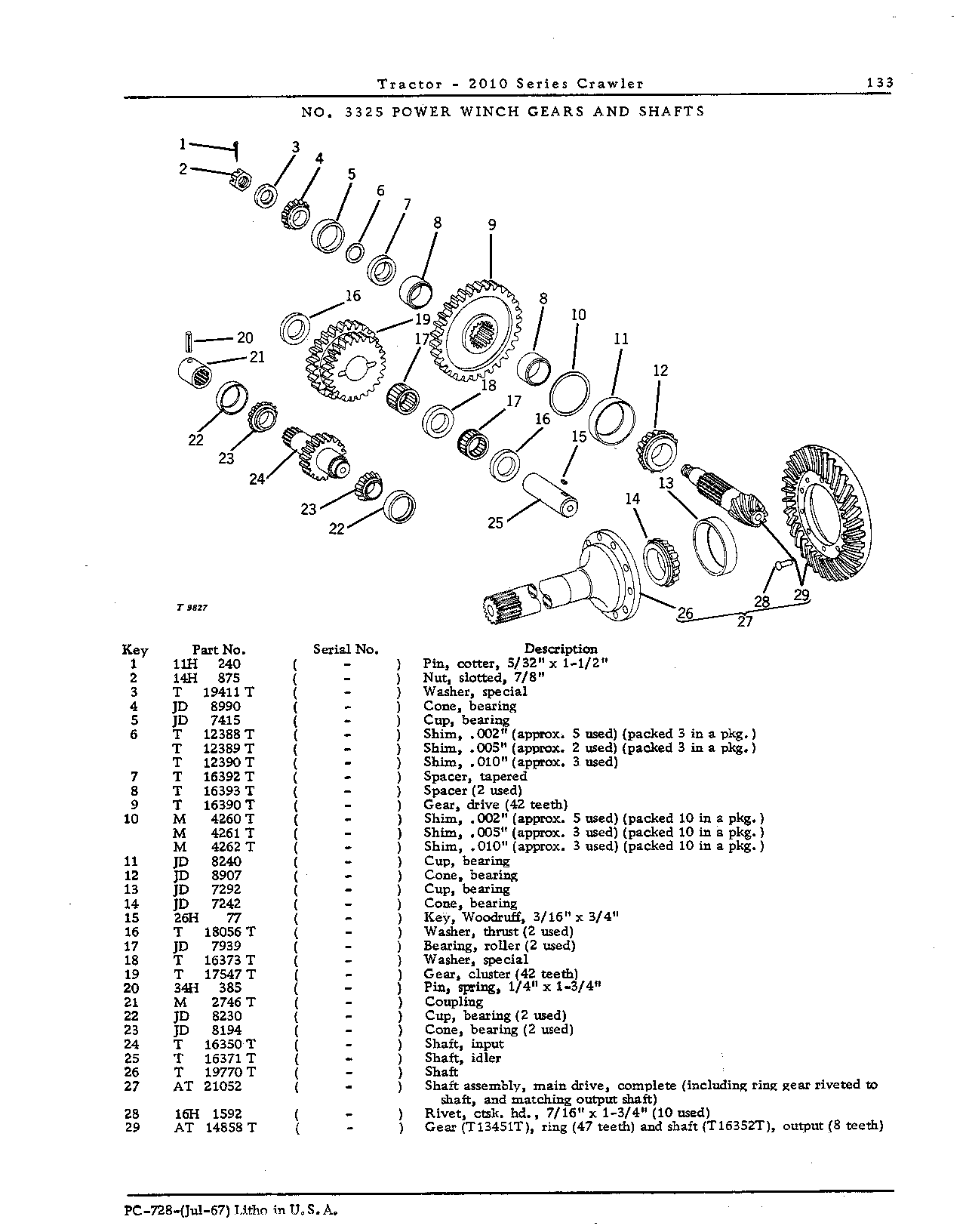Filter, oil - power winch (Continued)