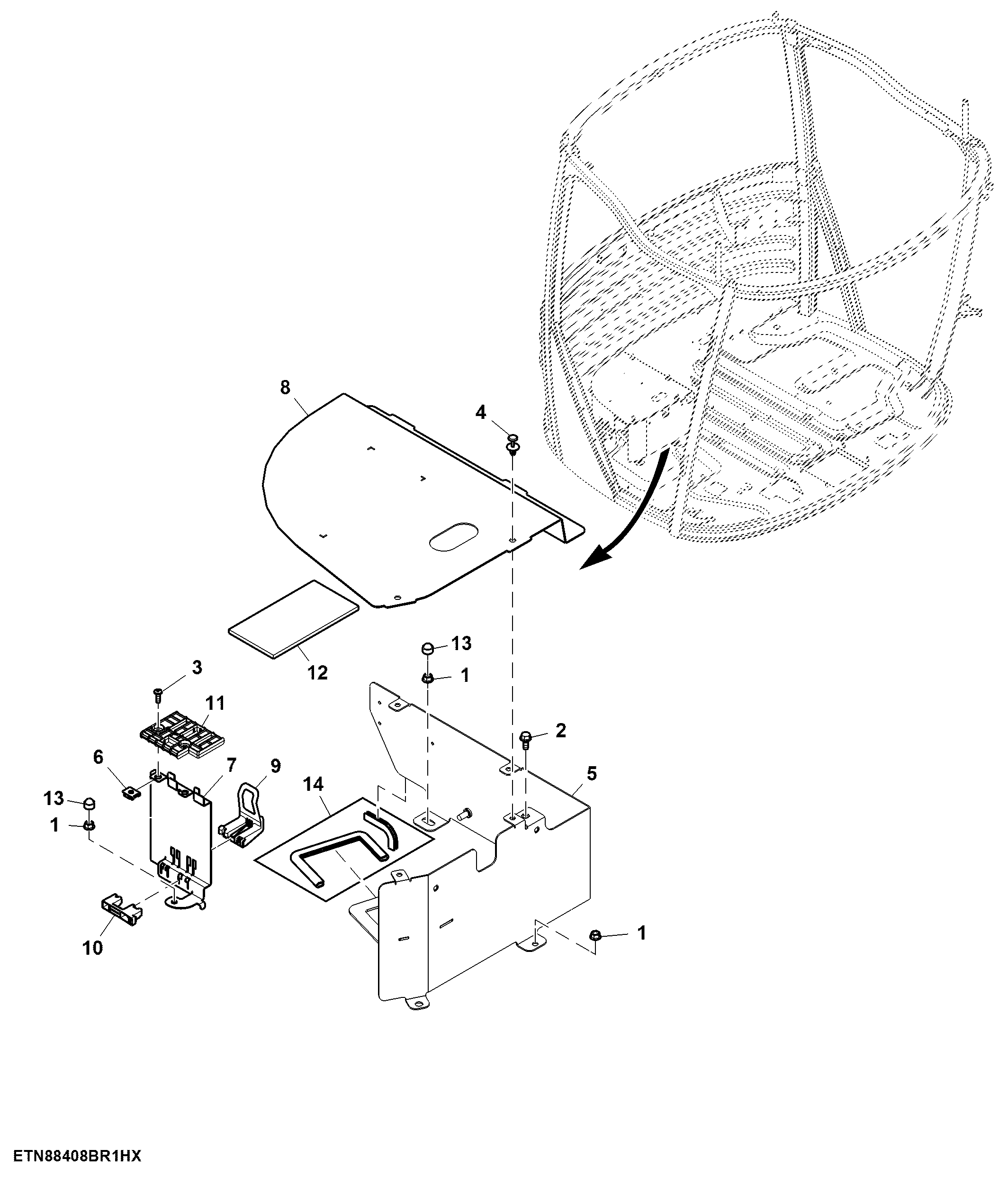 Controller Mounting Hardware W/O Telematics, W/ Cab Extremity Light