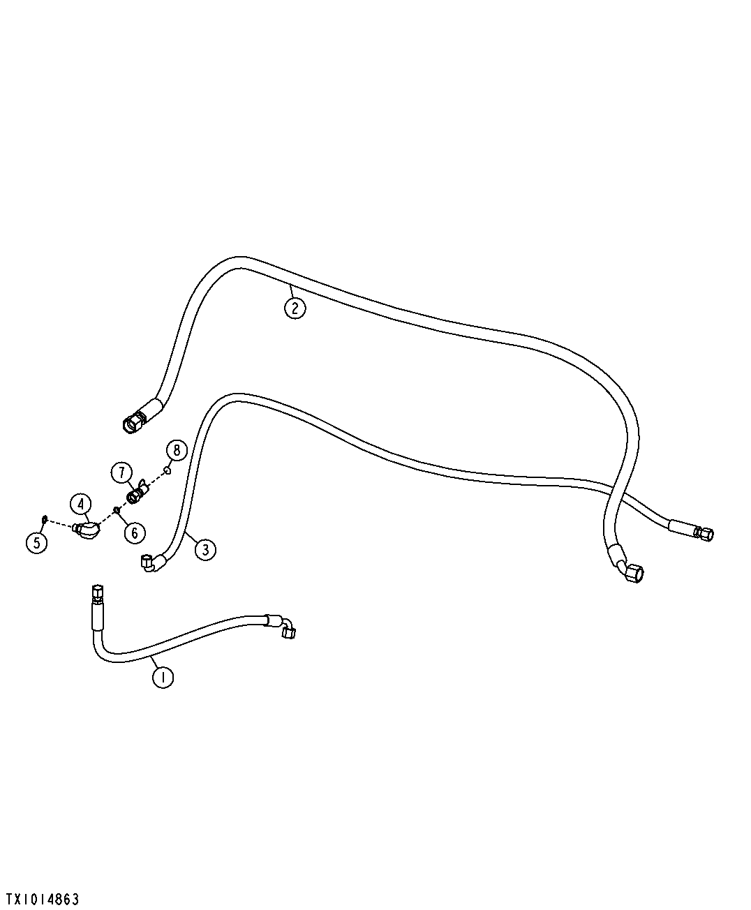 PARK BRAKE SOLENOID VALVE HYDRAULIC LINES (S.N. 611219-)