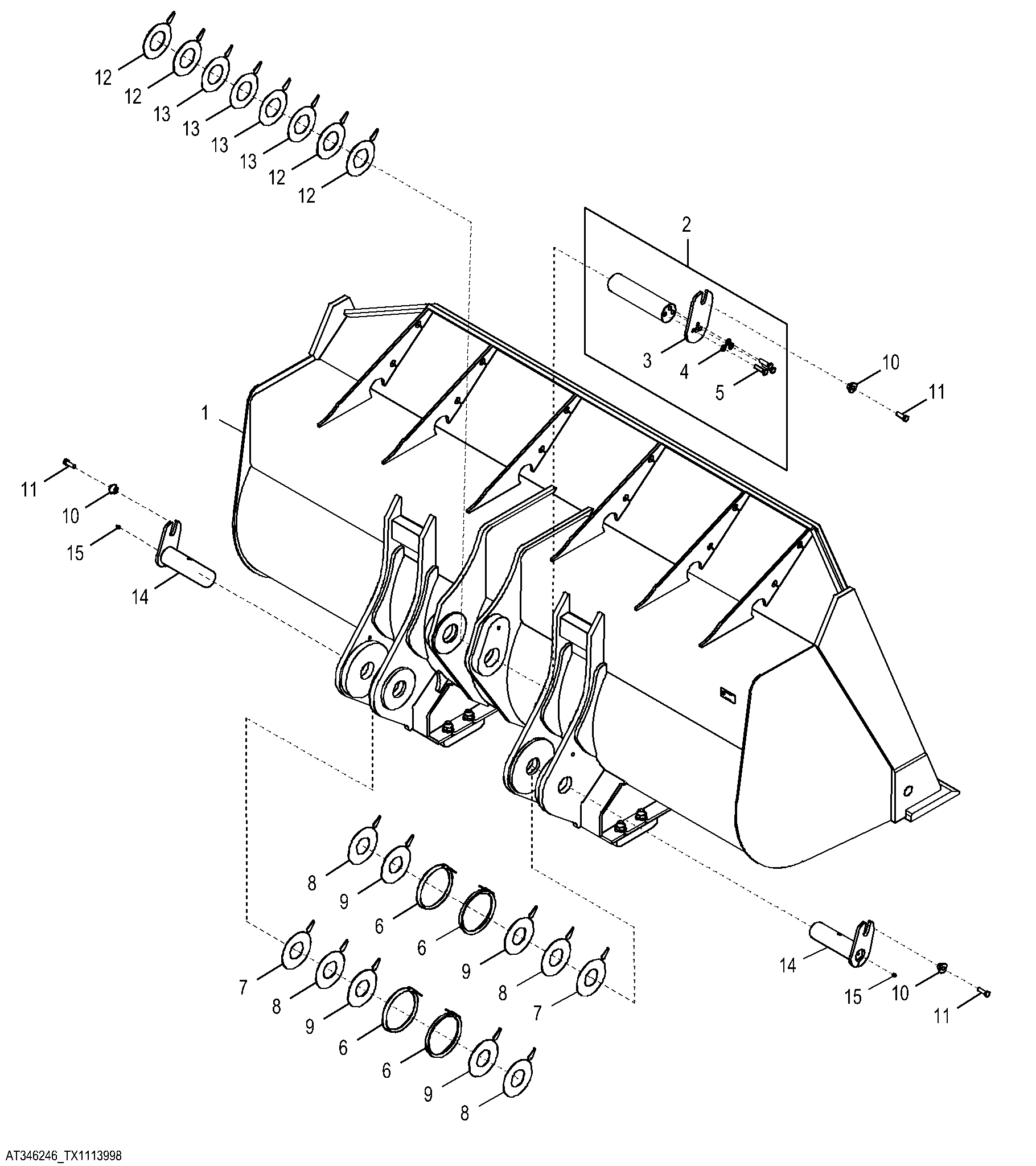 Bucket Pins for 4.4 m³ (5.75 yd³) Light Material Bucket