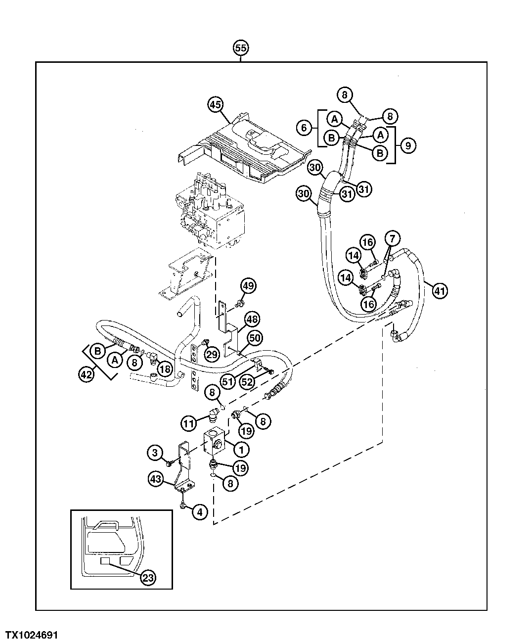 AUXILIARY HYDRAULIC HOSES (BASE AUXILIARY KIT)