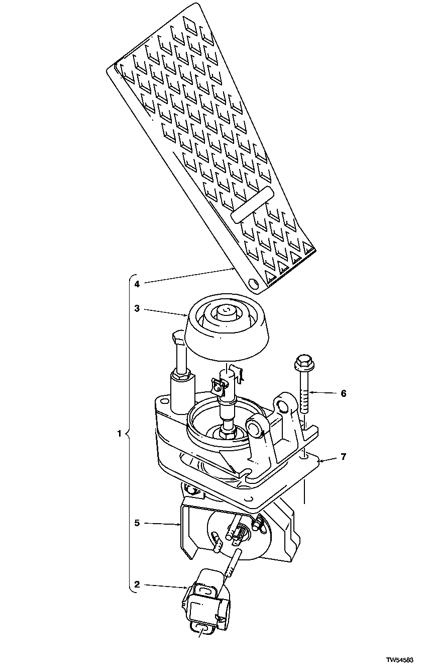 SPEED CONTROL PEDAL AND MOUNTING (SERIAL NUMBER 600579- )