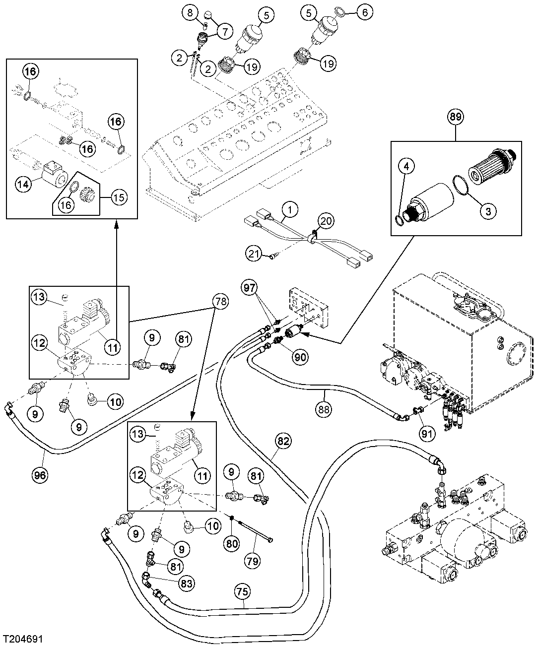 Winch Attachment Hoses, Spools, Switches, And Filter