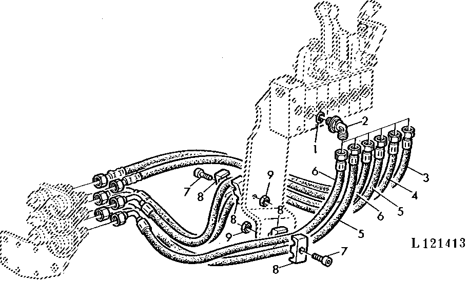 OIL LINES FOR REAR QUICK COUPLER (SPOOL TYPE)
