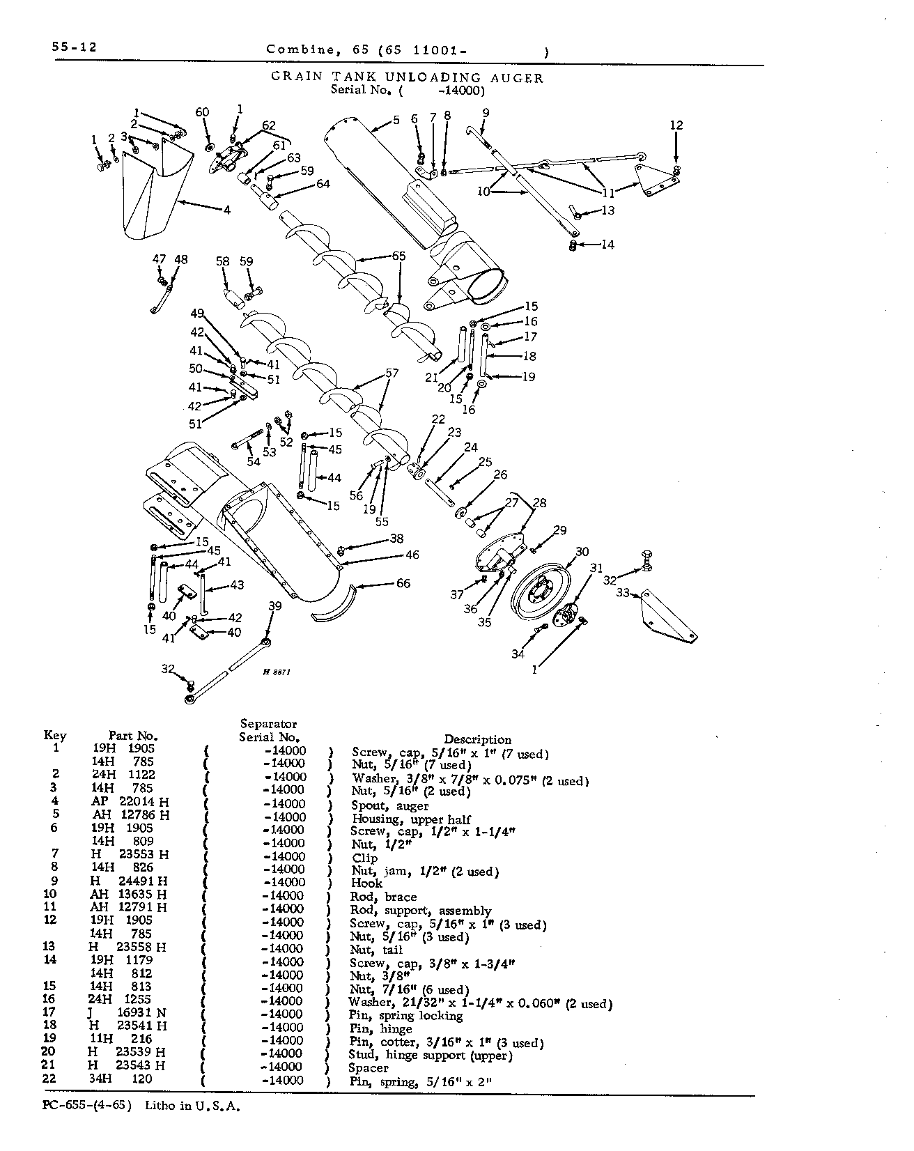 Grain Tank, Loading and Unloading Augers, and Ladder (Continued)