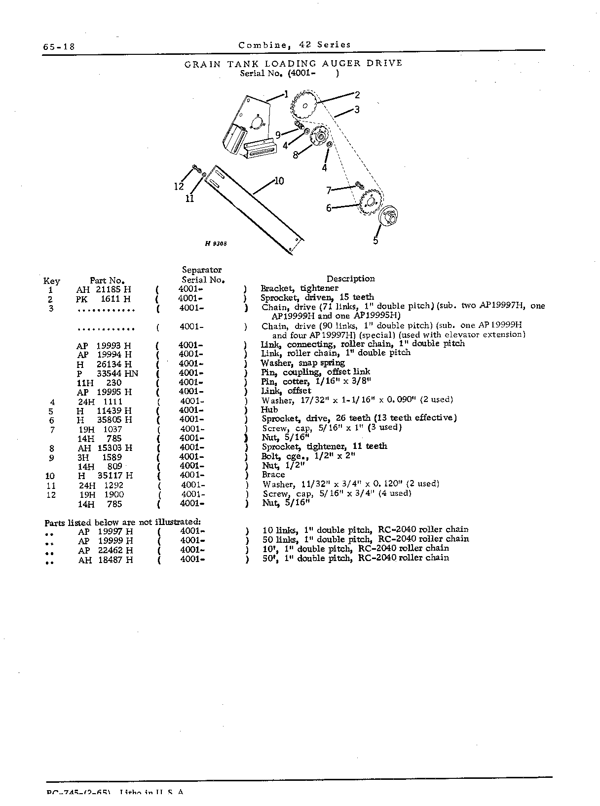 Drives for: Grain tank loading auger (Continued)