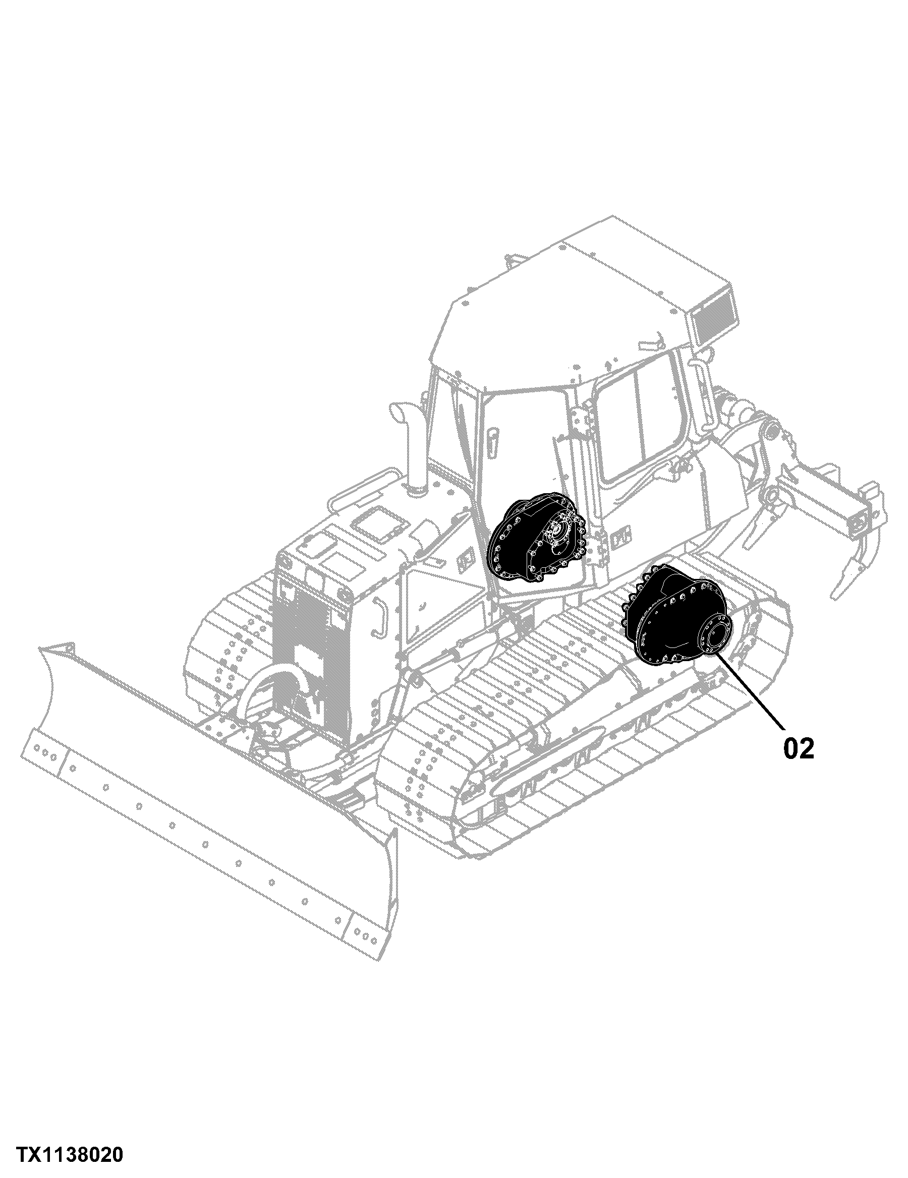650K Crawler Dozer (PIN: 1T0650KX_ _E216396 - 275533) Engine 4045HT070
