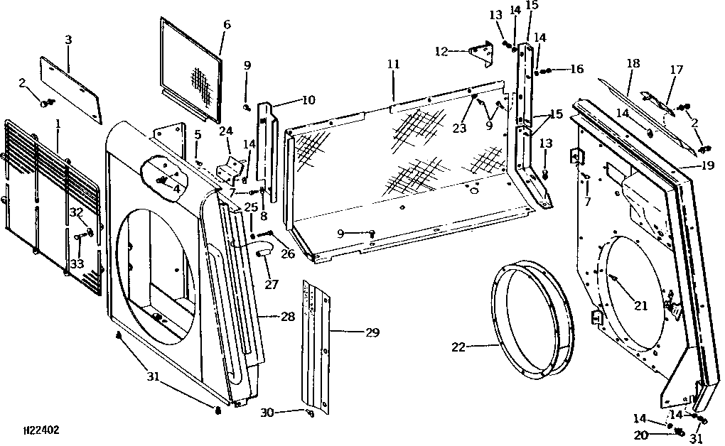 FAN SHROUD, ENGINE COMPARTMENT REAR SHEET AND INSTRUMENT WALL (11501 - 105800)