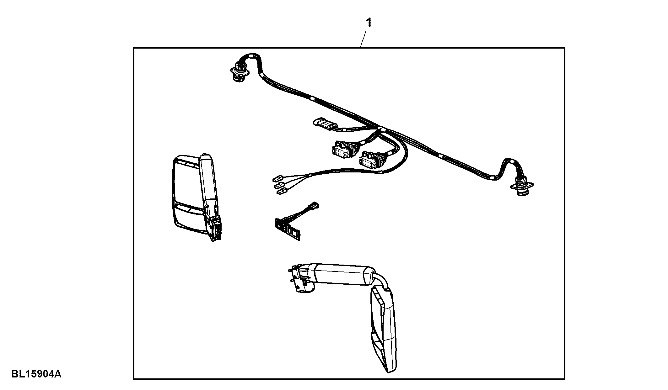 Attachment, Rear-View Mirror, W/ Wide Angle, Telescopic, Adjusted Electrically