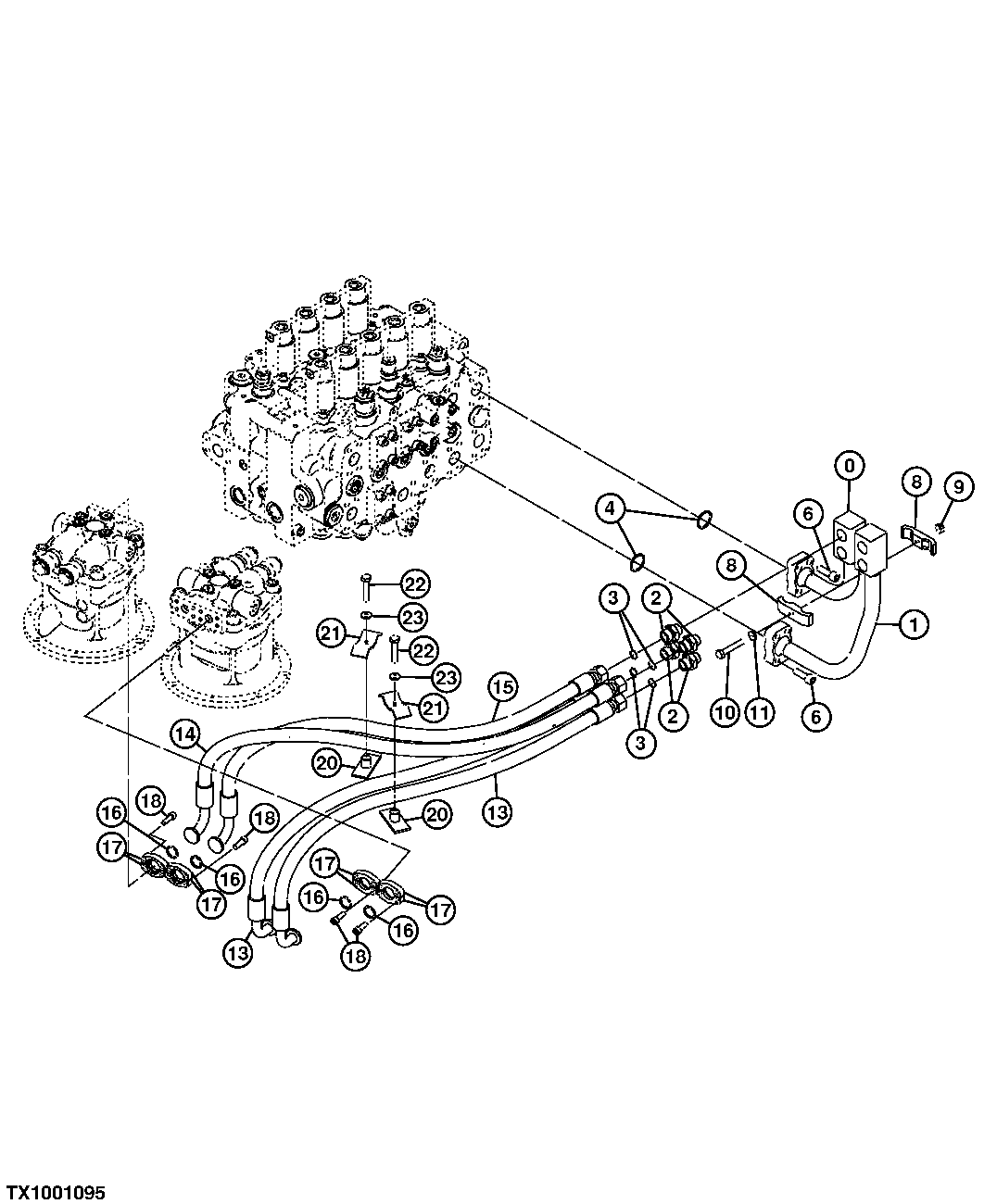 Hydraulic Lines (Control Valve To Swing Motor)