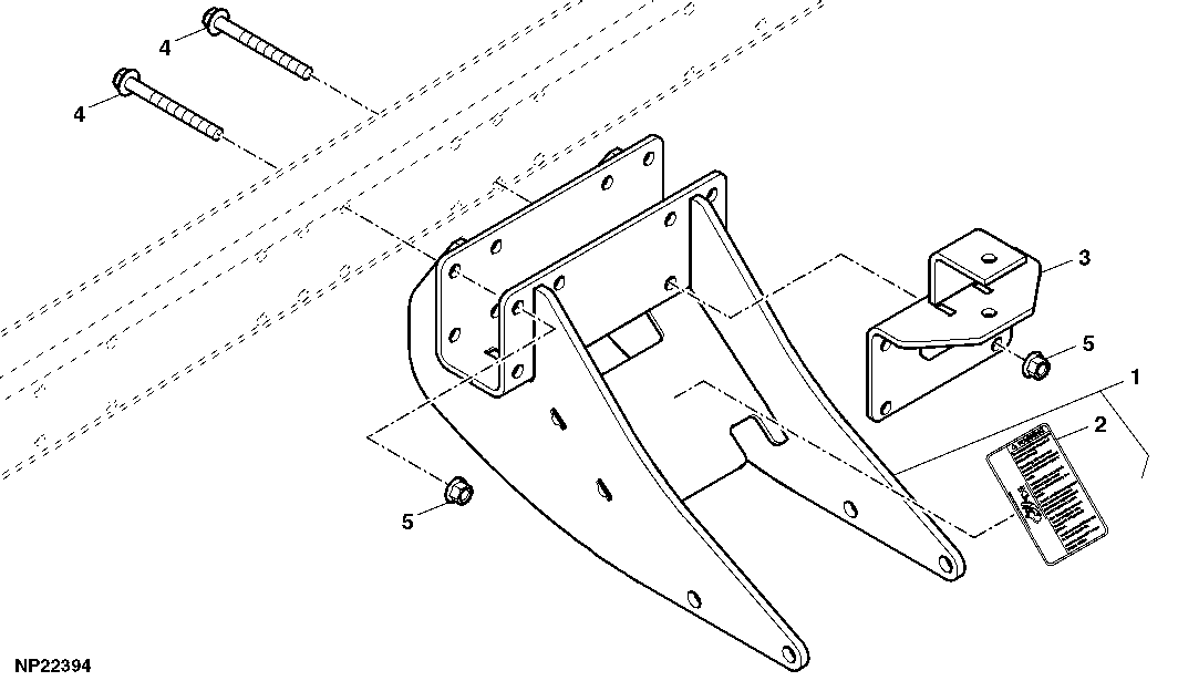 HITCH AND SWING ARM MOUNTING ASSEMBLY (REAR MOUNT) (23- ROW)