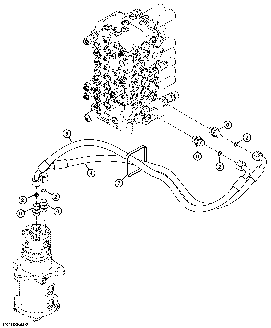 Main Lines, Control Valve To Rotary Manifold-Right Travel