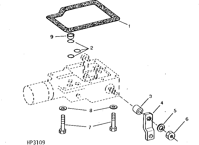 HYDROSTATIC DRIVE DISPLACEMENT CONTROL VALVE GASKET, ORIFICE, AND CONTROL HANDLE (610701 - 620868)