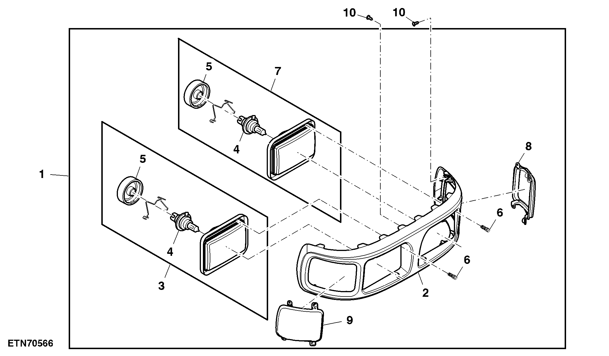 Head Lights, W/O Corner Light, Front Grill, RH Traffic