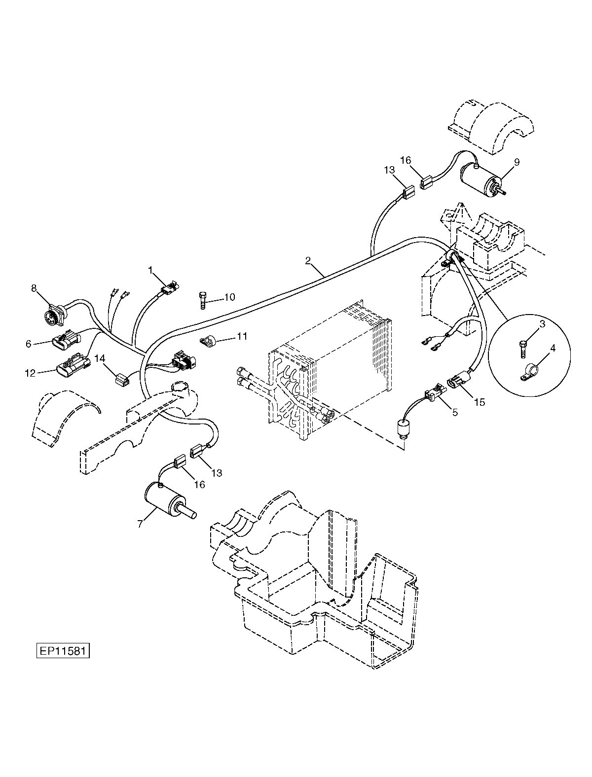 AIR CONDITIONER, HEATER AND AIR SEAT WIRING HARNESS