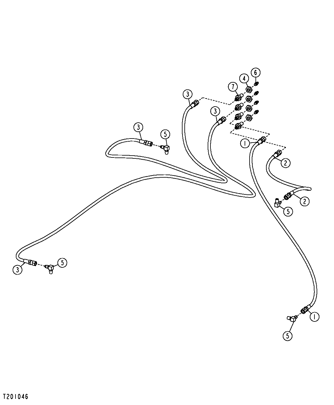 Frame Hinge Central Lubrication Lines and Fittings