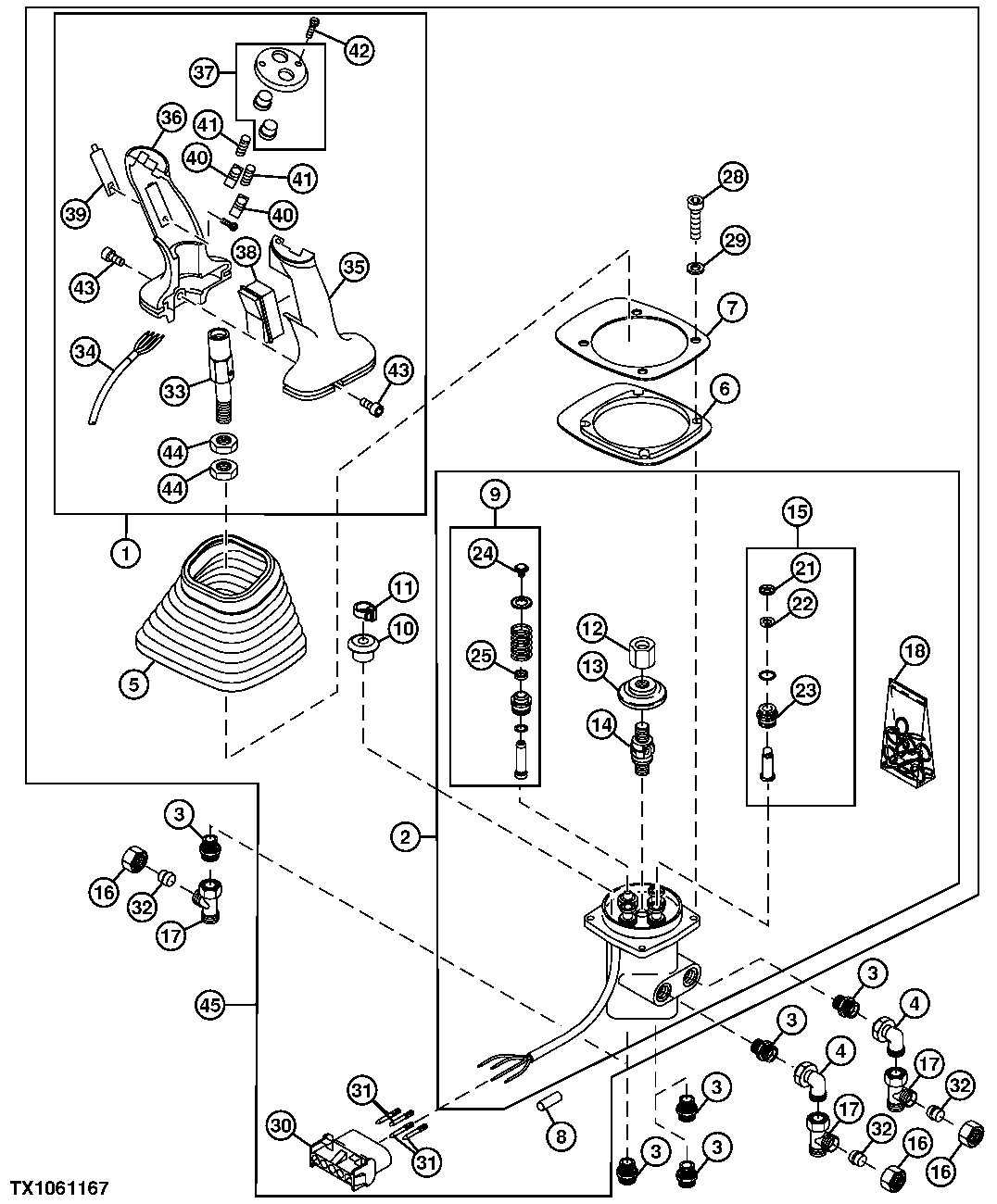 PILOT CONTROLLER AND FITTINGS (SCRAPER PULLER) (S.N. -008233)