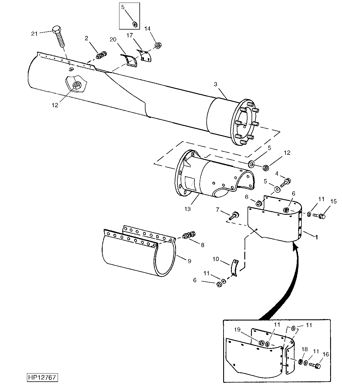 HORIZONTAL UNLOADING AUGER HOUSING (EXPORT)(17 FT.)