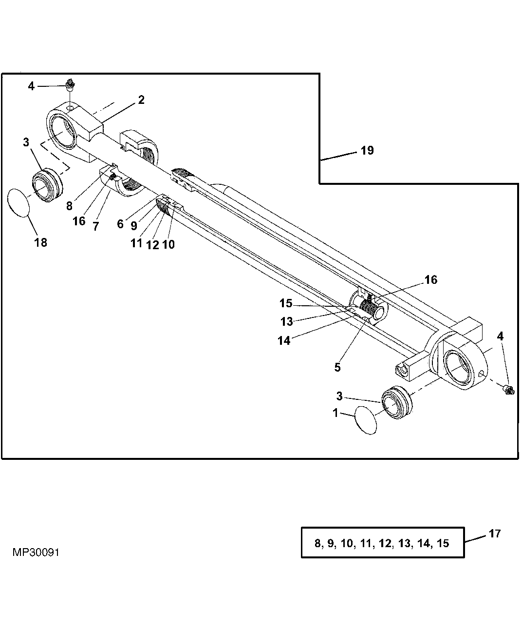 BUCKET CLAMP CYLINDER (BACKHOE SERIAL NO. -102999)