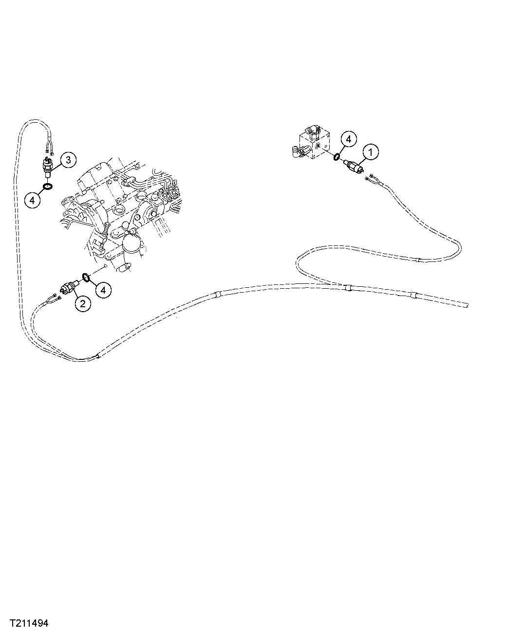 HYDRAULIC FAN DRIVE CONTROLLER TEMPERATURE SENSORS (S.N. -005599)